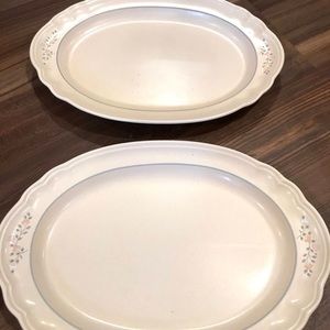 Two: 12" Oval Serving Platters  Remembrance